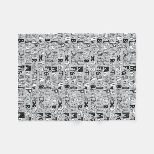 ABC Silber Fleecedecke (Vorderseite (Horizontal))