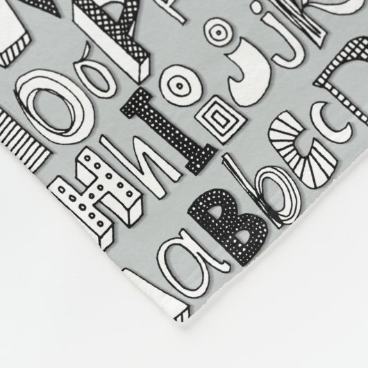ABC Silber Fleecedecke (Ecke)