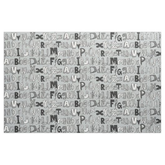 ABC Silber Stoff (Fat Quarter (45,7 x 55,9 cm))