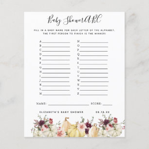 ABC-Spiel   Floral Pumpkin Baby Showgame