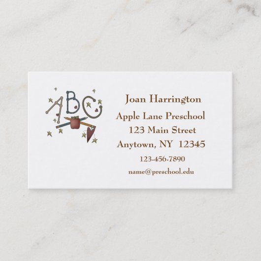 ABC-Stern-Lehrer-Visitenkarte Visitenkarte (Vorderseite)