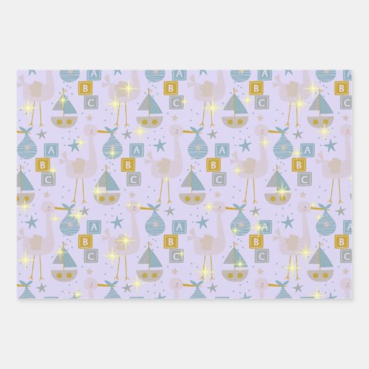 ABC Stork Geschenkpapier Set (Vorderseite 2)