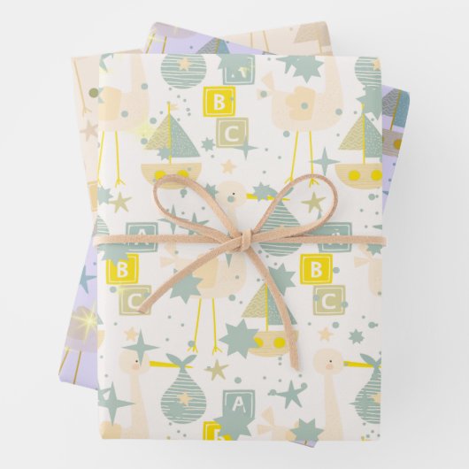 ABC Stork Geschenkpapier Set (Beispiel)