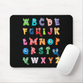 Abc Süßes Monster Alphabet Halloween Lehrer Mousepad (Mit Mouse)