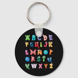 Abc Süßes Monster Alphabet Halloween Lehrer Schlüsselanhänger