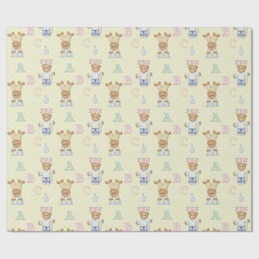 ABC Teddy Bears Geschenkpapier (Flach)