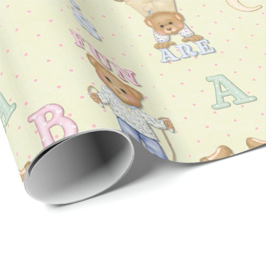 ABC Teddy Bears Geschenkpapier (Rolleneckpunkt)