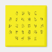 ABC to Line Illustration Cipher-Code-Schlüssel auf Magnet (Vorne)