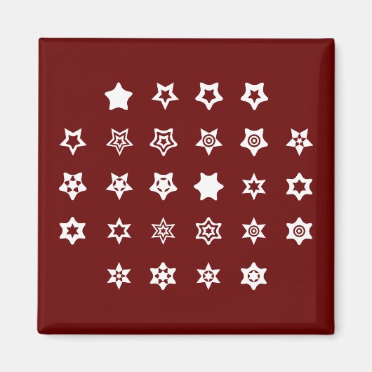 ABC to Star Symbols Cipher Code Key on Dark Magnet (Vorne)