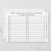 Abc Tpc B&W #1 Dankeskarte (Rückseite)