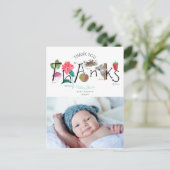 ABC | Vielen Dank | Foto Postkarte (Stehend Vorderseite)