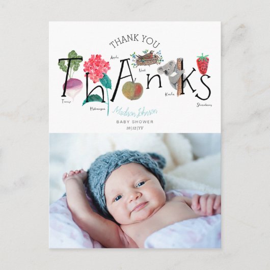 ABC | Vielen Dank | Foto Postkarte (Vorderseite)