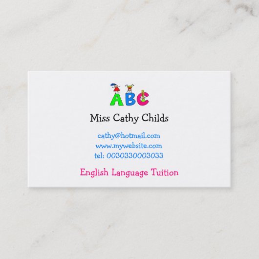 ABC, VISITENKARTE (Vorderseite)