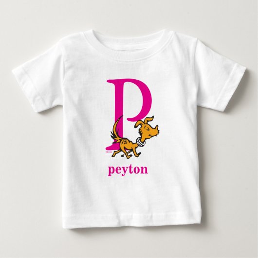 ABC von Dr. Seuss: Brief P - Rosa | Name hinzufüge Baby T-shirt (Vorderseite)