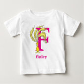 ABC von Dr. Seuss: Buchstabe F - Rosa | Name hinzu Baby T-shirt (Vorderseite)