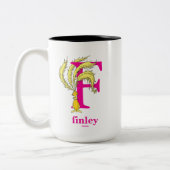 ABC von Dr. Seuss: Buchstabe F - Rosa | Name hinzu Zweifarbige Tasse (Links)