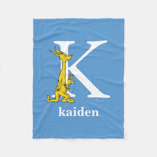 ABC von Dr. Seuss: Buchstabe K - Weiß | Name hinzu Fleecedecke (Vorderseite)