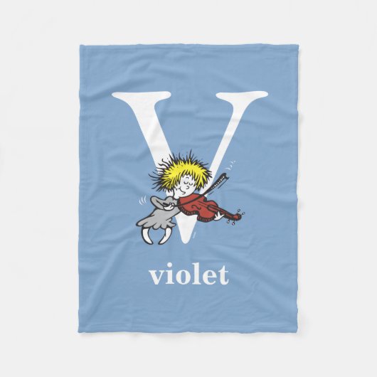 ABC von Dr. Seuss: Buchstabe V - Weiß | Name hinzu Fleecedecke (Vorderseite)