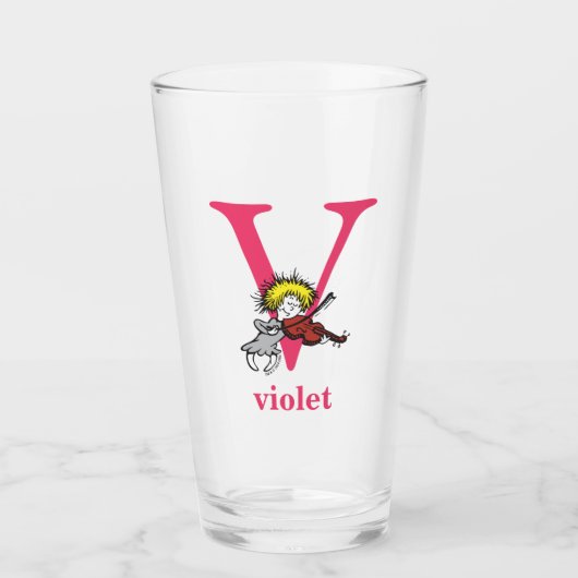 ABC von Dr. Seuss: Letter V - Pink | Name hinzufüg Glas (Vorderseite)