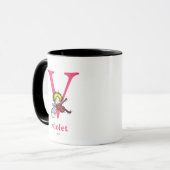 ABC von Dr. Seuss: Letter V - Pink | Name hinzufüg Tasse (Vorderseite Links)