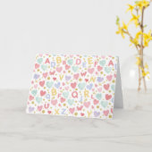 ABC Watercolor Hearts & Alphabet Karte (Gelbe Blume)