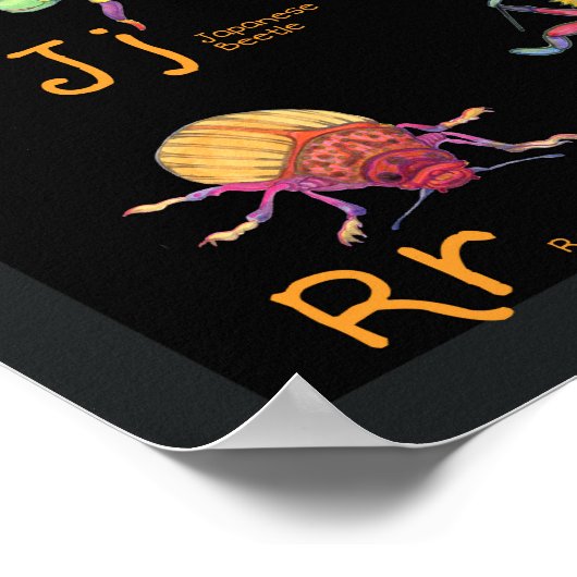ABC Whimsical Bugs Poster (Ecke)