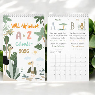 ABC-Wildtier-Alphabet-Kinder-Bildungskalender Kalender
