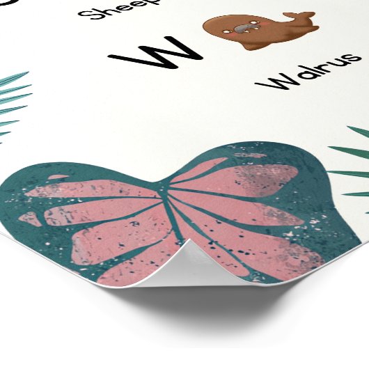 ABC Zoo Animal Alphabet Klasse Poster (Ecke)