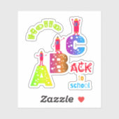 ABC Zurück zur Schule Aufkleber (Blatt)