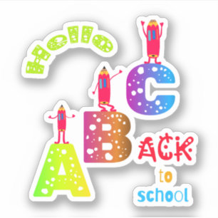 ABC Zurück zur Schule Aufkleber
