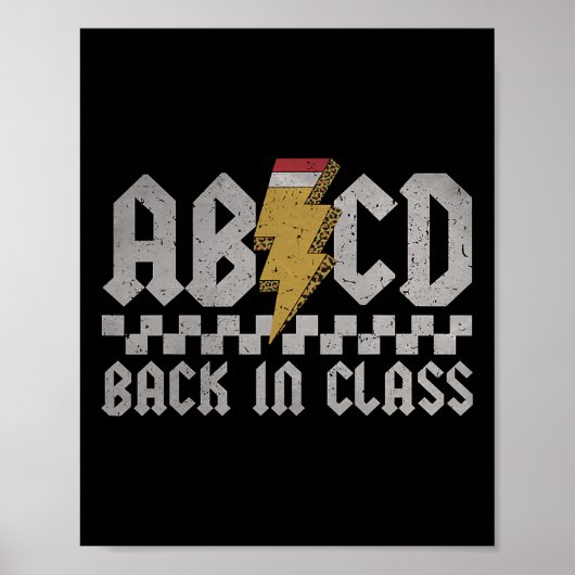 Abcd Back In Cl First Day Back To School Teacher S Poster (Vorne)