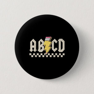Abcd Bleistift Blitz Lehrer Zurück zur Schule Button