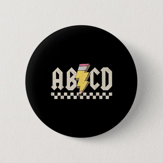 Abcd Bleistift Blitz Lehrer Zurück zur Schule Button (Vorderseite)