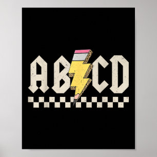 Abcd Bleistift Blitz Lehrer Zurück zur Schule Poster