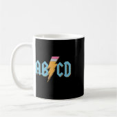 Abcd Bleistift Blitz Rock'n Roll Lehrer Zurück Zu  Kaffeetasse (Links)