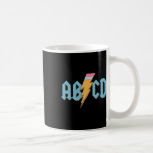 Abcd Bleistift Blitz Rock'n Roll Lehrer Zurück Zu Kaffeetasse