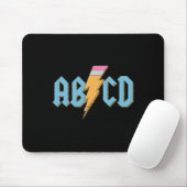 Abcd Bleistift Blitz Rock'n Roll Lehrer Zurück Zu  Mousepad (Mit Mouse)