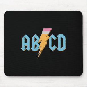 Abcd Bleistift Blitz Rock'n Roll Lehrer Zurück Zu Mousepad