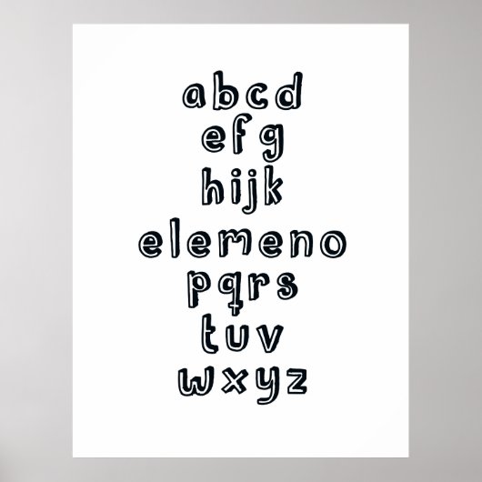 ABCD EFG HIJK ELEMENO PQRS TUV WXYZ : Alphabet Fun Poster (Vorne)