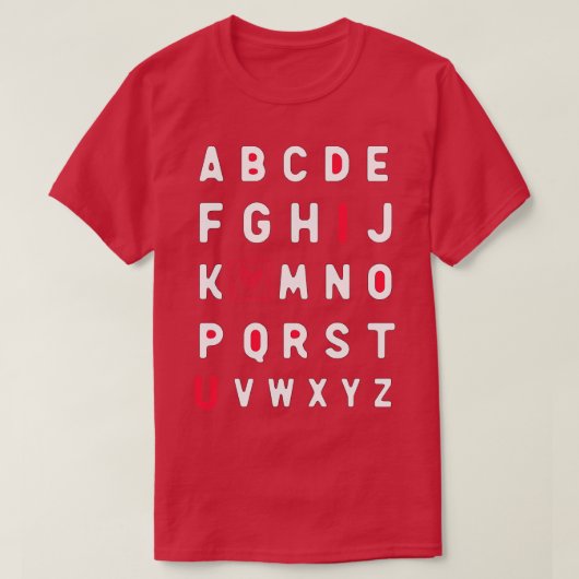 ABCD Ich liebe Dich T-Shirt (Design vorne)