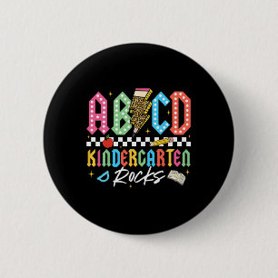 Abcd Kindergarten Rocks Bleistift Blitz Lehrer  Button