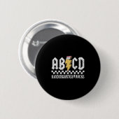 Abcd Kindergarten Rocks Bleistift Blitzlehrer Button (Vorne & Hinten)