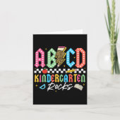 Abcd Kindergarten Rocks Bleistift Blitzlehrer Karte (Vorderseite)