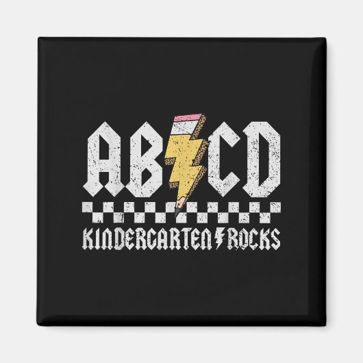 Abcd Kindergarten Rocks Bleistift Blitzlehrer Magnet (Vorne)