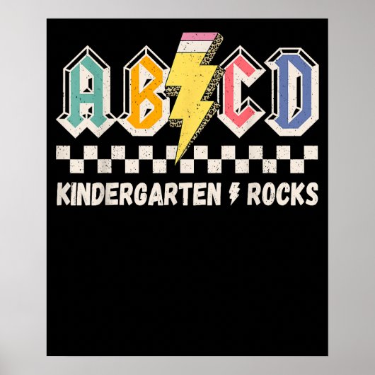 ABCD Kindergarten Rocks Bleistift Blitzlehrer Poster (Vorne)