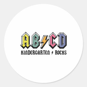 Abcd Kindergarten Rocks Kk zum Kindergarten Runder Aufkleber
