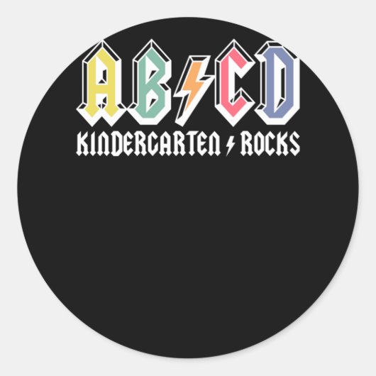 Abcd Kindergarten Rocks Runder Aufkleber (Vorderseite)