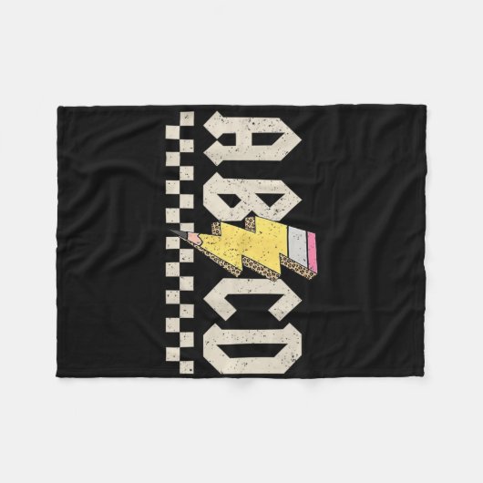 Abcd Pencil Lightning Bolt Back To School Teachers Fleecedecke (Vorderseite (Horizontal))