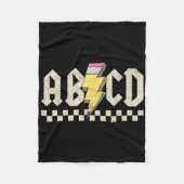 Abcd Pencil Lightning Bolt Back To School Teachers Fleecedecke (Vorderseite)
