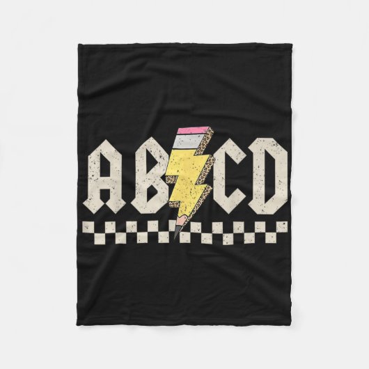 Abcd Pencil Lightning Bolt Back To School Teachers Fleecedecke (Vorderseite)